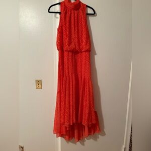 Taylor Vibrant Red Polka Dot Dress